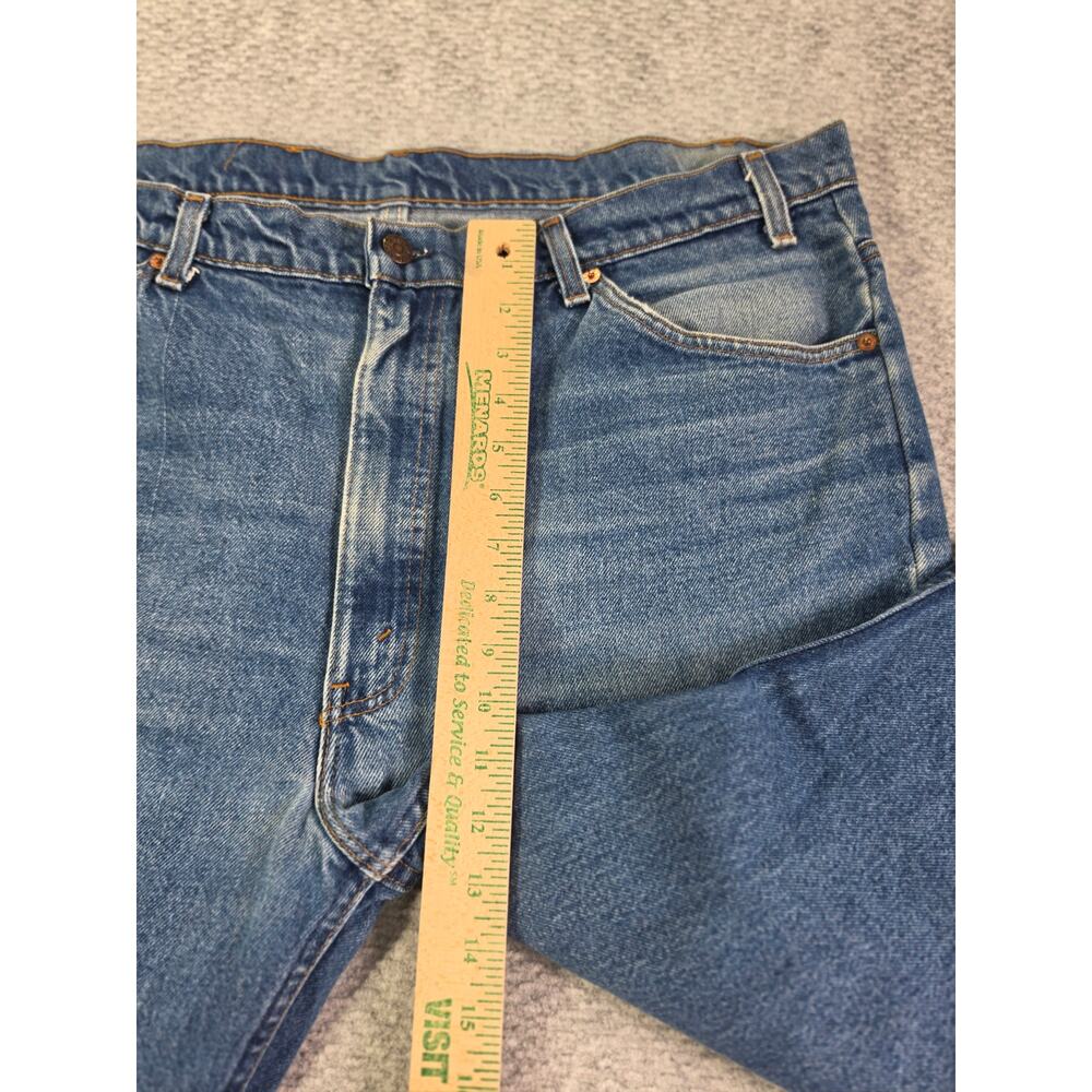 Vintage Levis 20517-0217 517 Jeans 42x30 Blue Orange Tab Bootcut USA 90s Denim - Picture 7 of 15